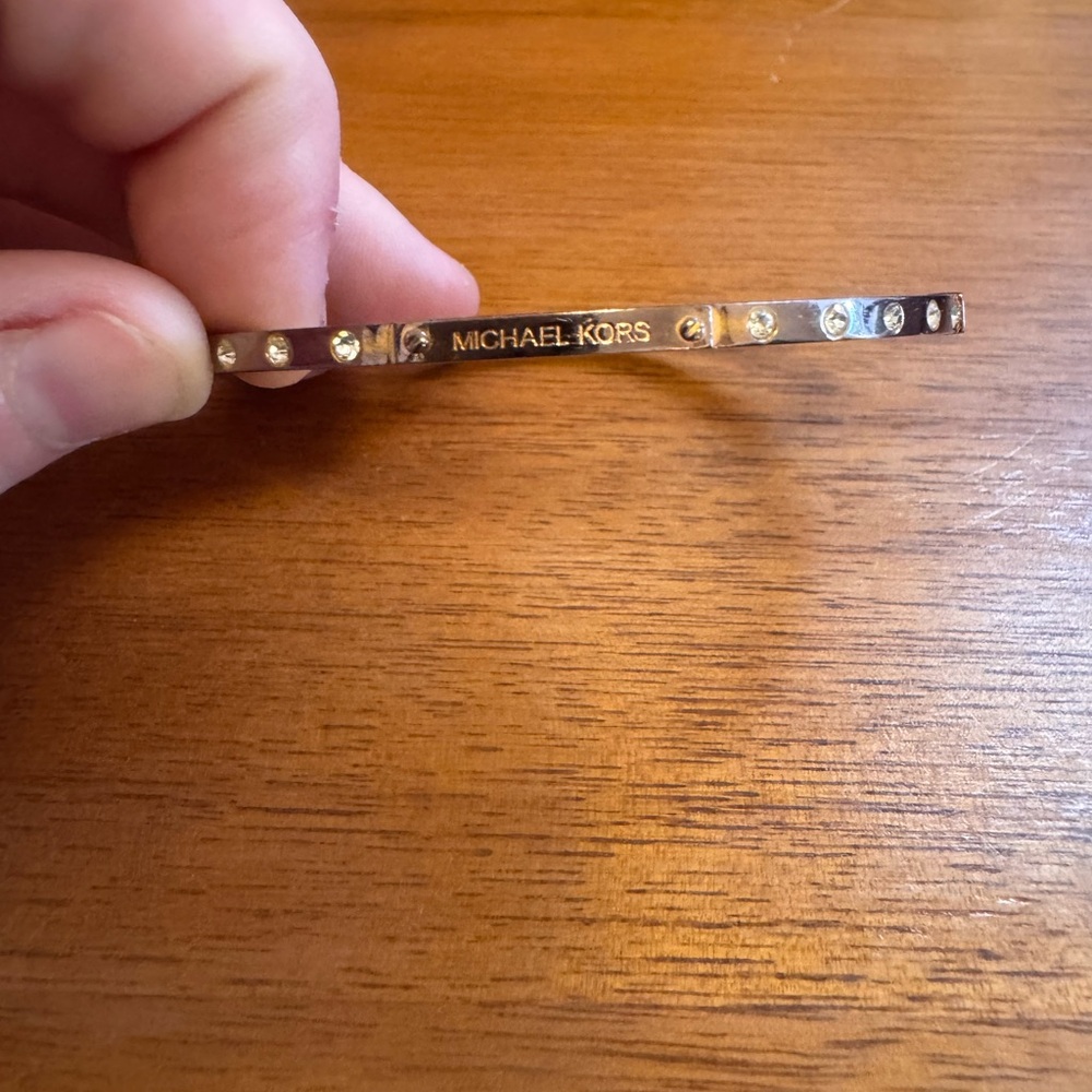 Michael Kors Hinged Rose Gold-Tone Bracelet